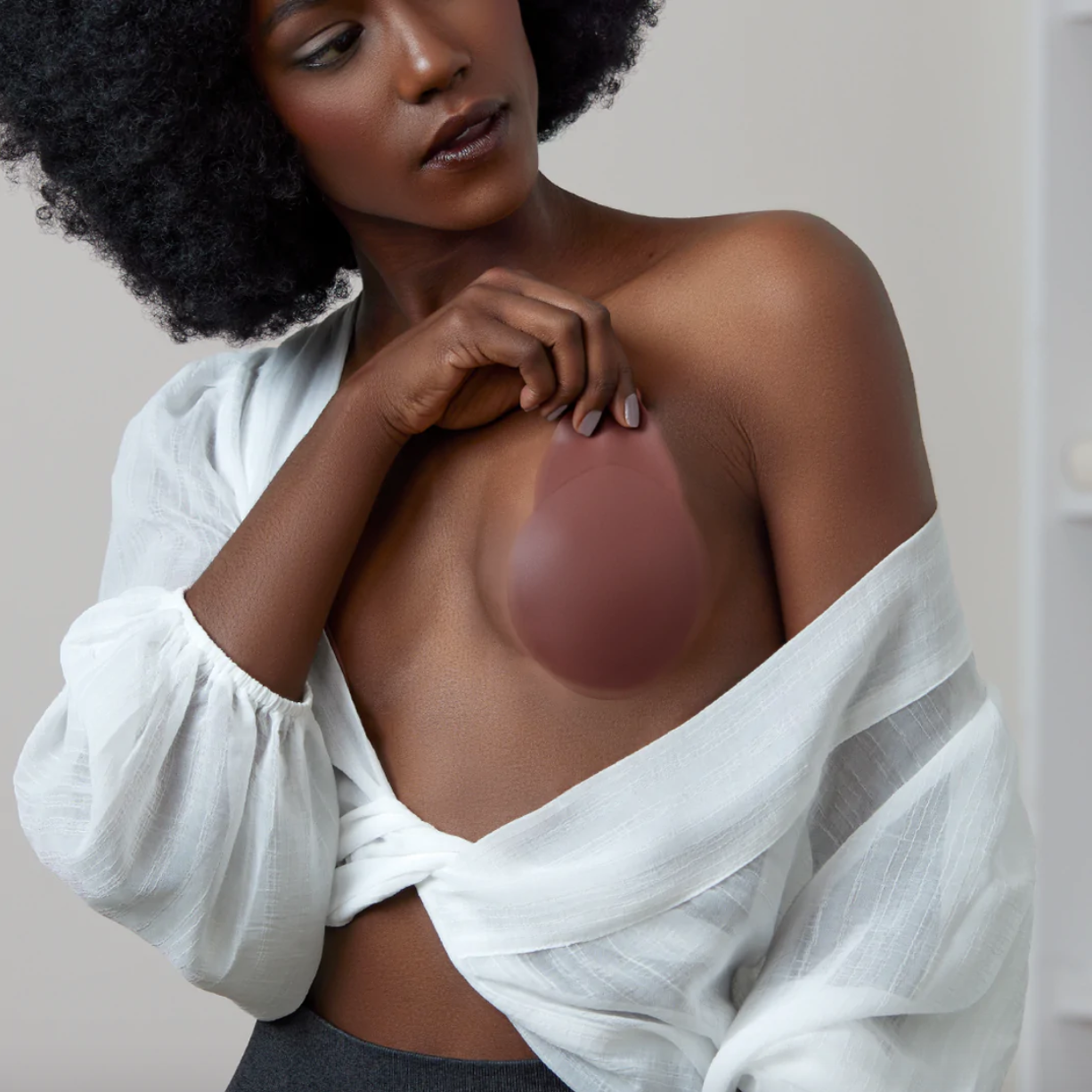 OKT. Lifting nipple Pasties. Edmonton Boob Pasties. Silicone Adhesive Nipple Covers. Boudoir blog. Self love. Body positivity. Ultra-thin matte silicone patches for smooth coverage. Self Adhesive.
