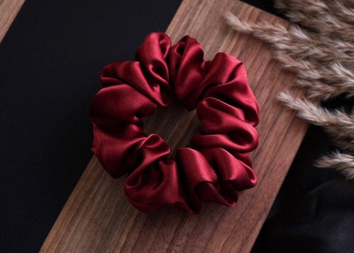 Red Silk. OKT. Silk Scrunchies. Real Silk Scrunchies. Edmonton Scrunchies. 